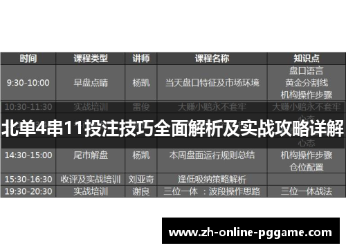 北单4串11投注技巧全面解析及实战攻略详解